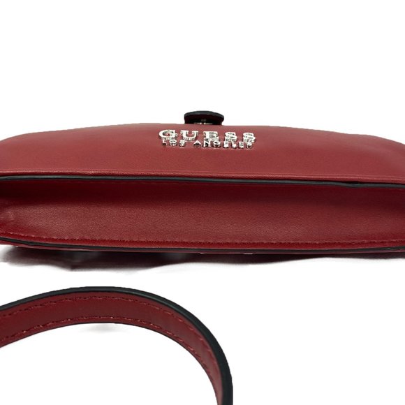 GUESS Factory Jaslynn Embossed Logo Crossbody Cranberry, One Size - Picture 3 of 7